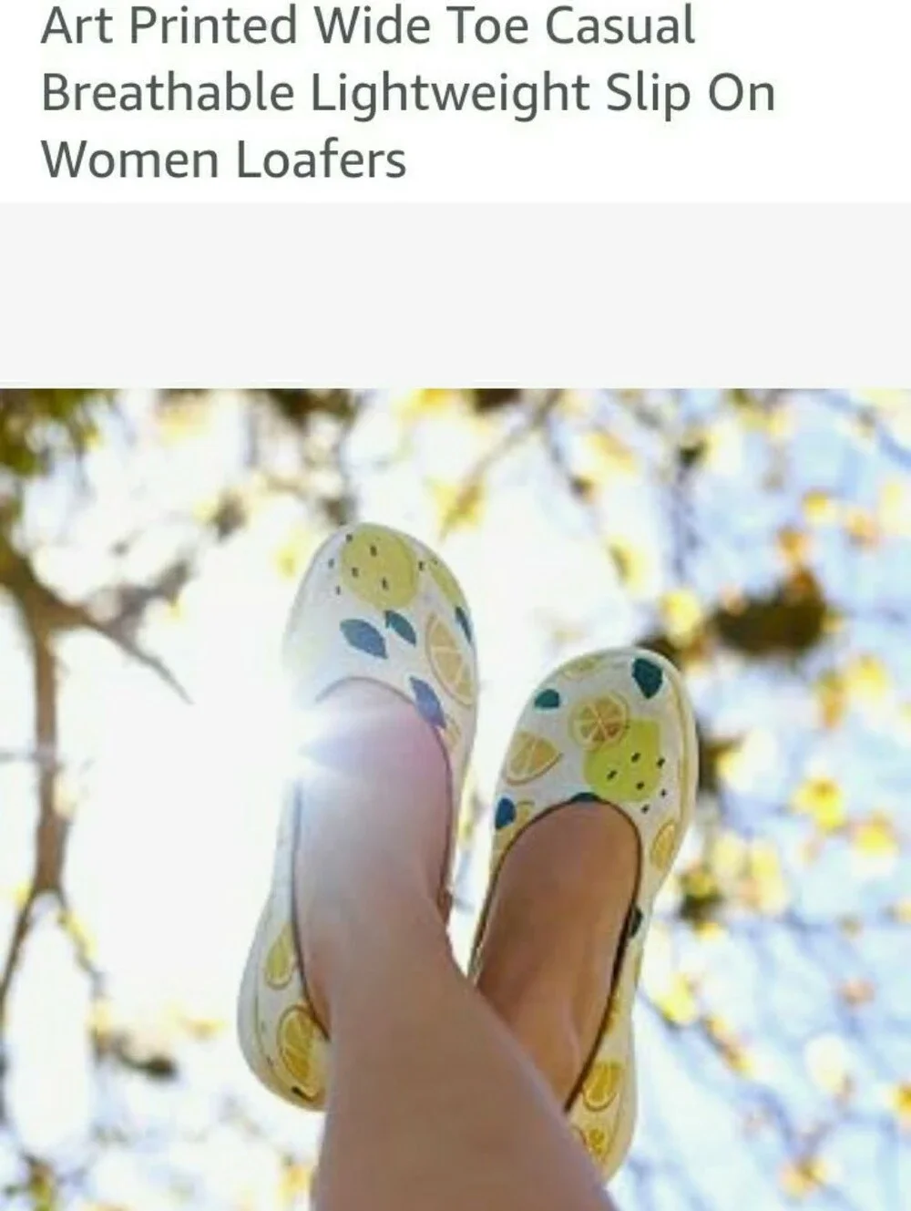 UIN Yellow Lemon Print Slip-On Loafers for Women